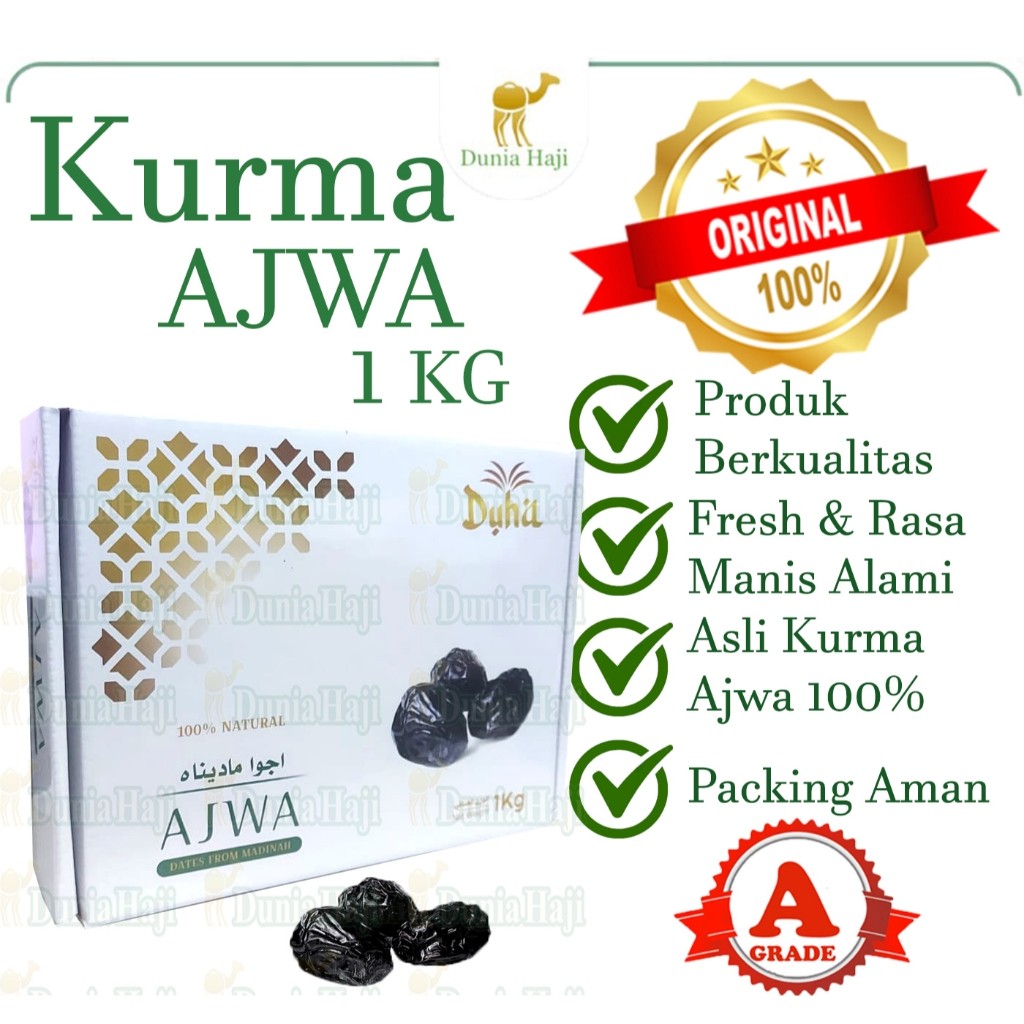 

Kurma Ajwa 1 KG Asli Madinah Kurma Nabi Ajwa Premium Original Saudi Arabia