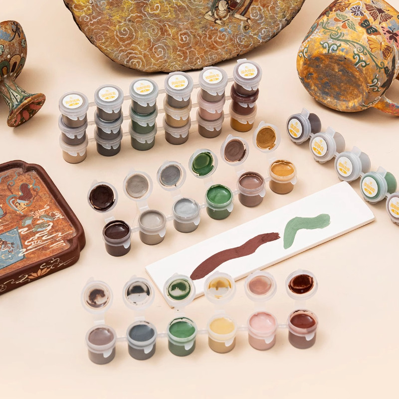 

5ml 6 Color Strips Mineral Pigment 1150℃-1280℃ Color Rich and Easy To Carry for Mural Ceramic Glaze Decoration