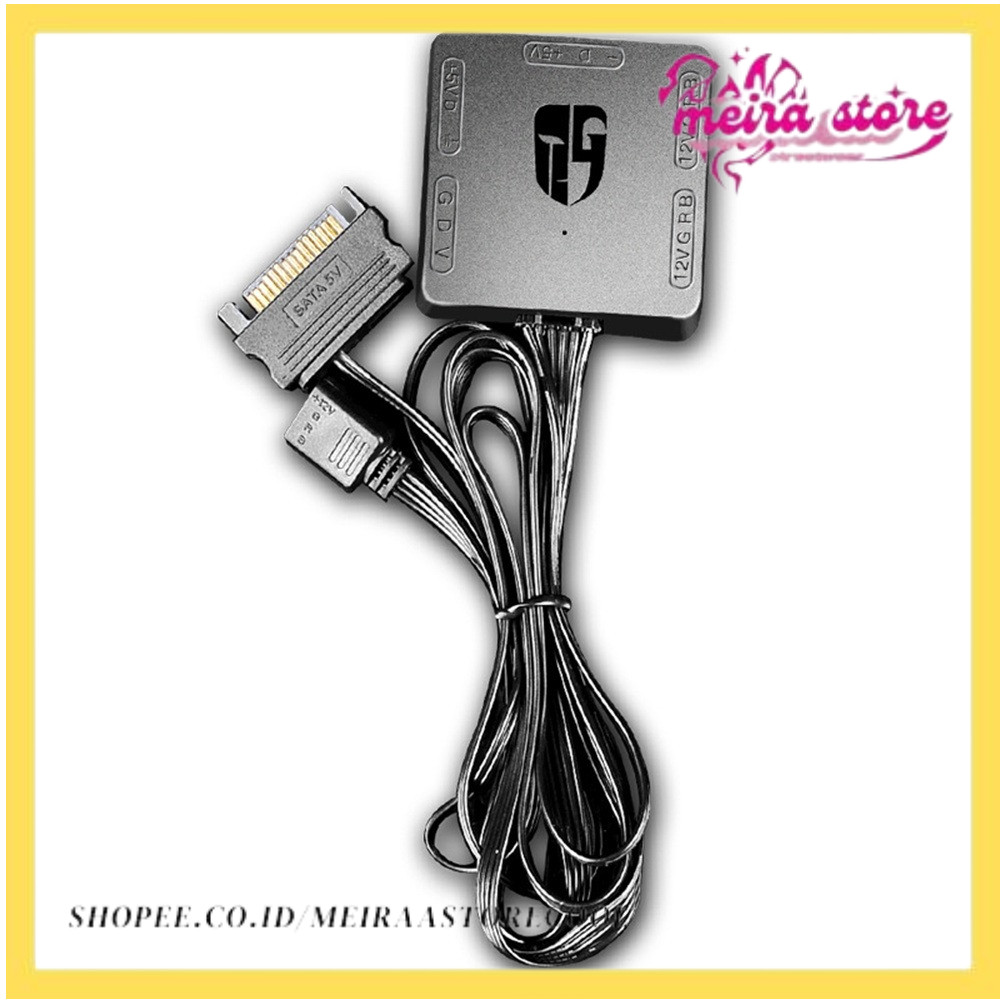 1/2PCS 5V ARGB To 12V RGB Converter Lighting Transfer Hub Powered By SATA Motherboard Synchronizatio