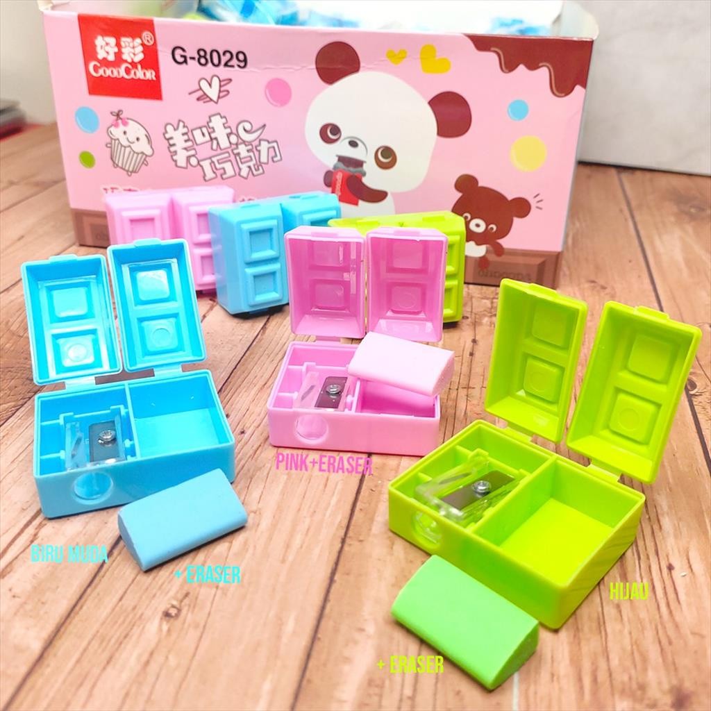 

❤️️Rautan / Rautan 2in1 / Rautan+penghapus / Rautan fancy / rautan coklat Kode G 8029❤️️