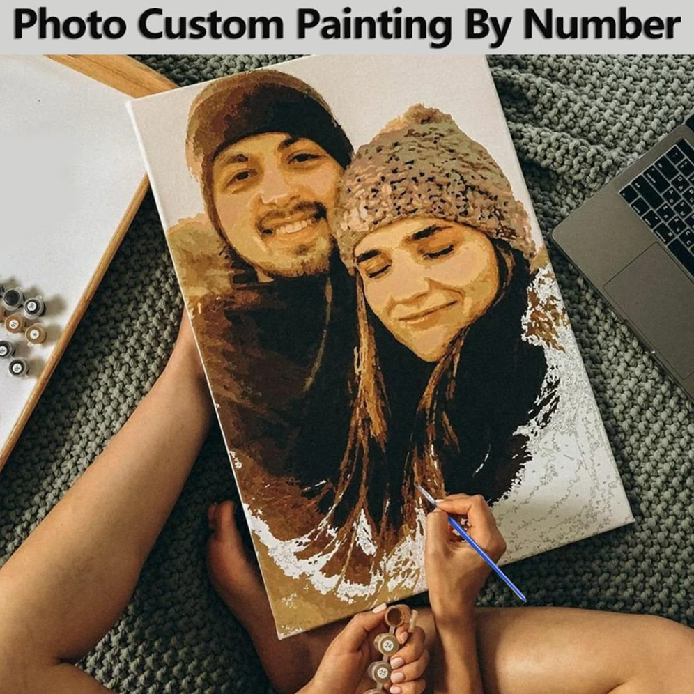 

HUACAN Custom Photo Paint By Number Adult Kit Lovers Landscape Handicraft Acrylic Diy Kit Home Decor