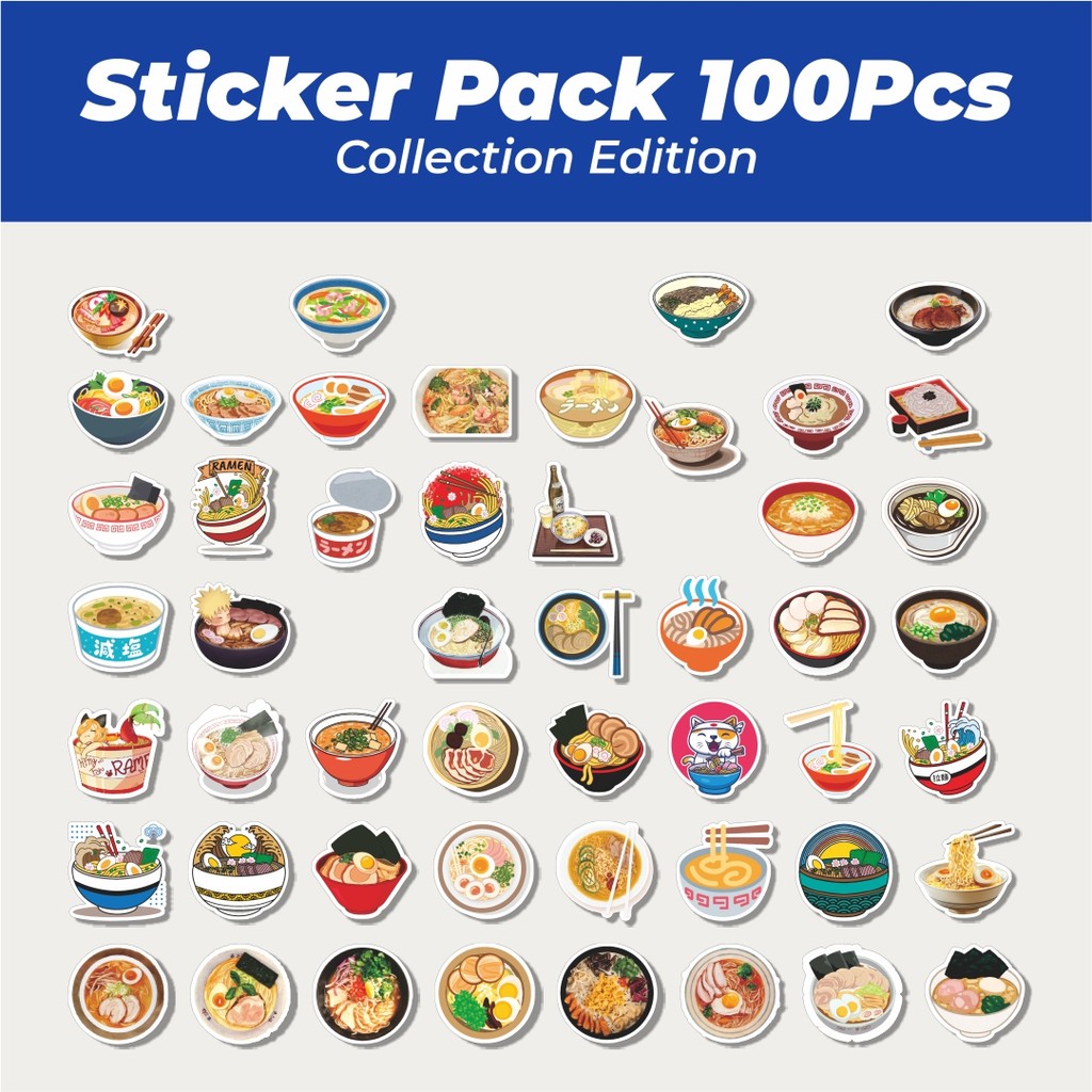 

Hot Stiker Makanan Series Japanese Ramen Illustration Lucu Anti Air Stikers Berperekat Waterproof Sticker Decal Buat Motor Helm Buku Journal Koper Casing HP Laptop Botol Minum