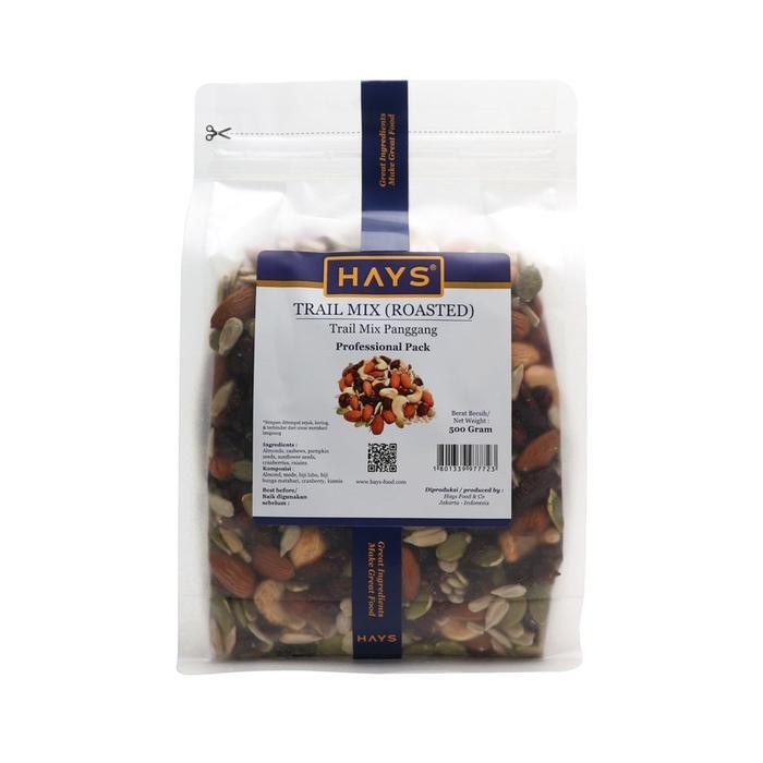 

TRAIL MIX (Roasted) 500 GRAM Almond Mede Cranberry Raisin Pumpkin Sunflower / Campuran Kacang Panggang Almond Mete Cranberry Kismis Pumpkin Biji Bunga Matahari (kuaci kwaci) HAYS - 500 Gram