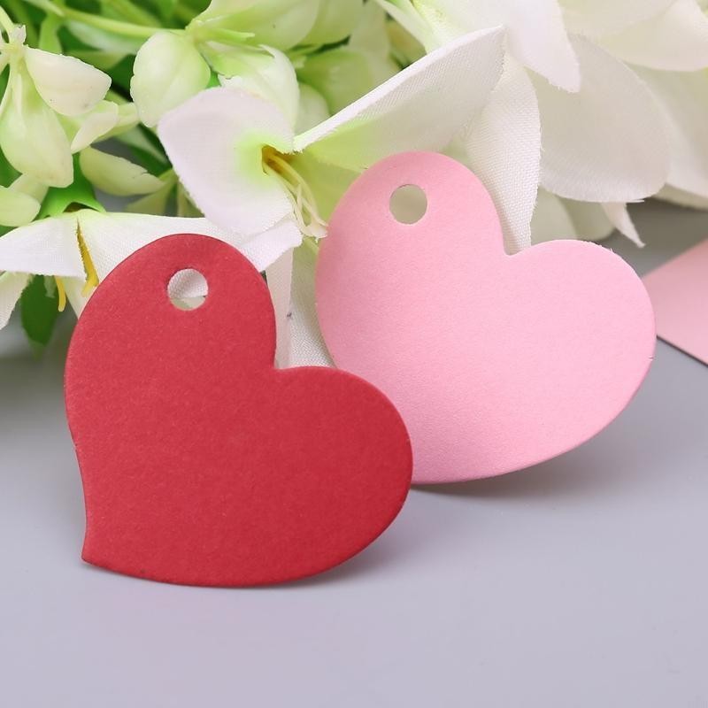 

50Pcs Heart Blank Kraft Paper Card Gift Tag Label DIY Party Wedding Crafts