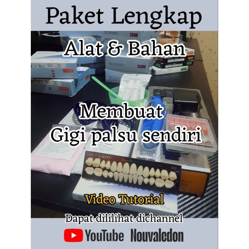 TERMURAH 1 set KOMPLIT gigi Akrilik dan Bahan Cetakan Pola replika gigi