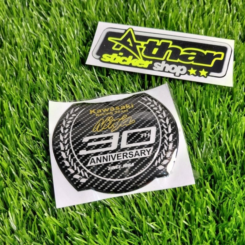 stiker emblem ninja anniversary Kawasaki ninja 30 Th timbul