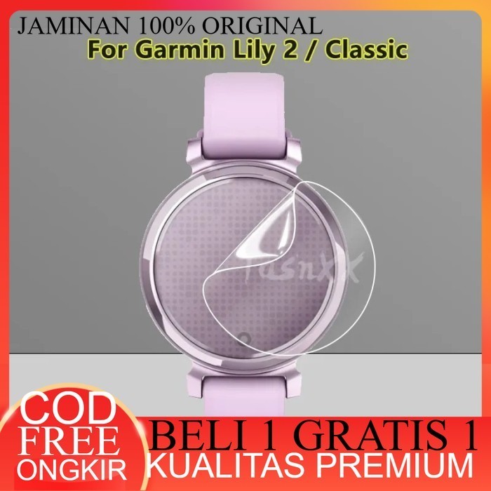 Garmin Lily 2 Hydrogel Smartwatch Anti Gores Screen Protector Clear