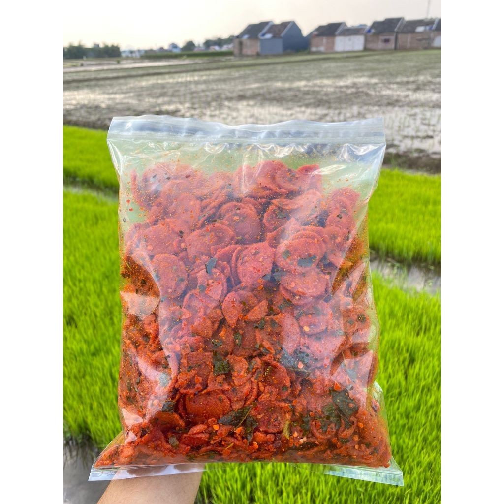 

Sosis Goreng PREMIUM Pedas jeruk 1kg Bumbu Melimpah, cemilan pedas, sosreng