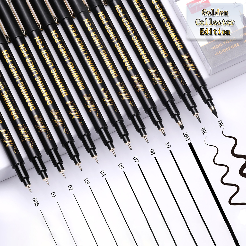 

12pcs/set drawing and tracing pen set, multiple pen tip sizes, suitable sketching, DIY,Fine art and painting essentials