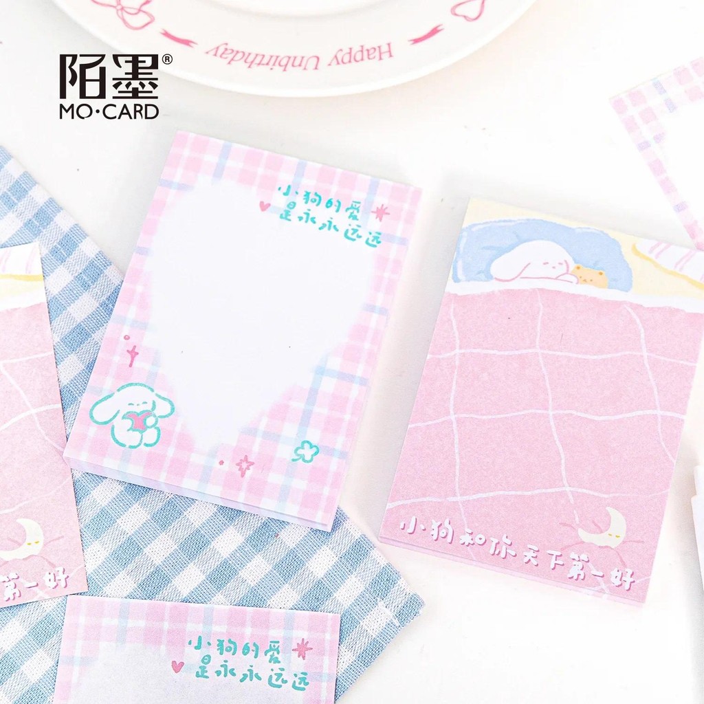 

80pcs Cute Puppy Series Note Pad Kawaii Notepad Scrapbook Paper Material Pad Art DIY