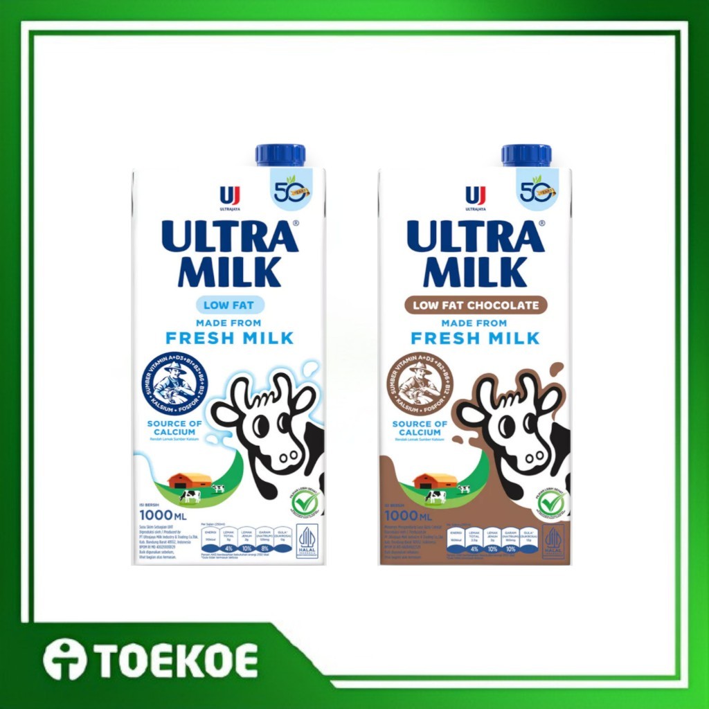 

TOEKOE Susu Ultra Milk Low Fat Full Cream Coklat 1 Liter