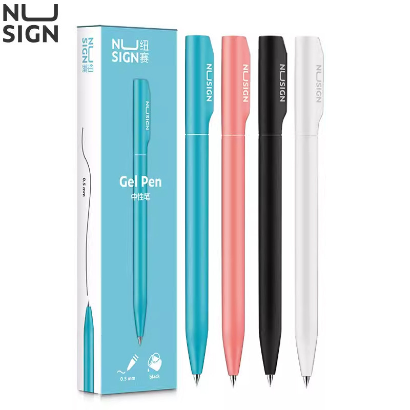 

Deli Nusign Gel Pen Colorful 0.5MM Black Refill Rods Rotate boligrafos material escolar Stylo+Replace Black Blue