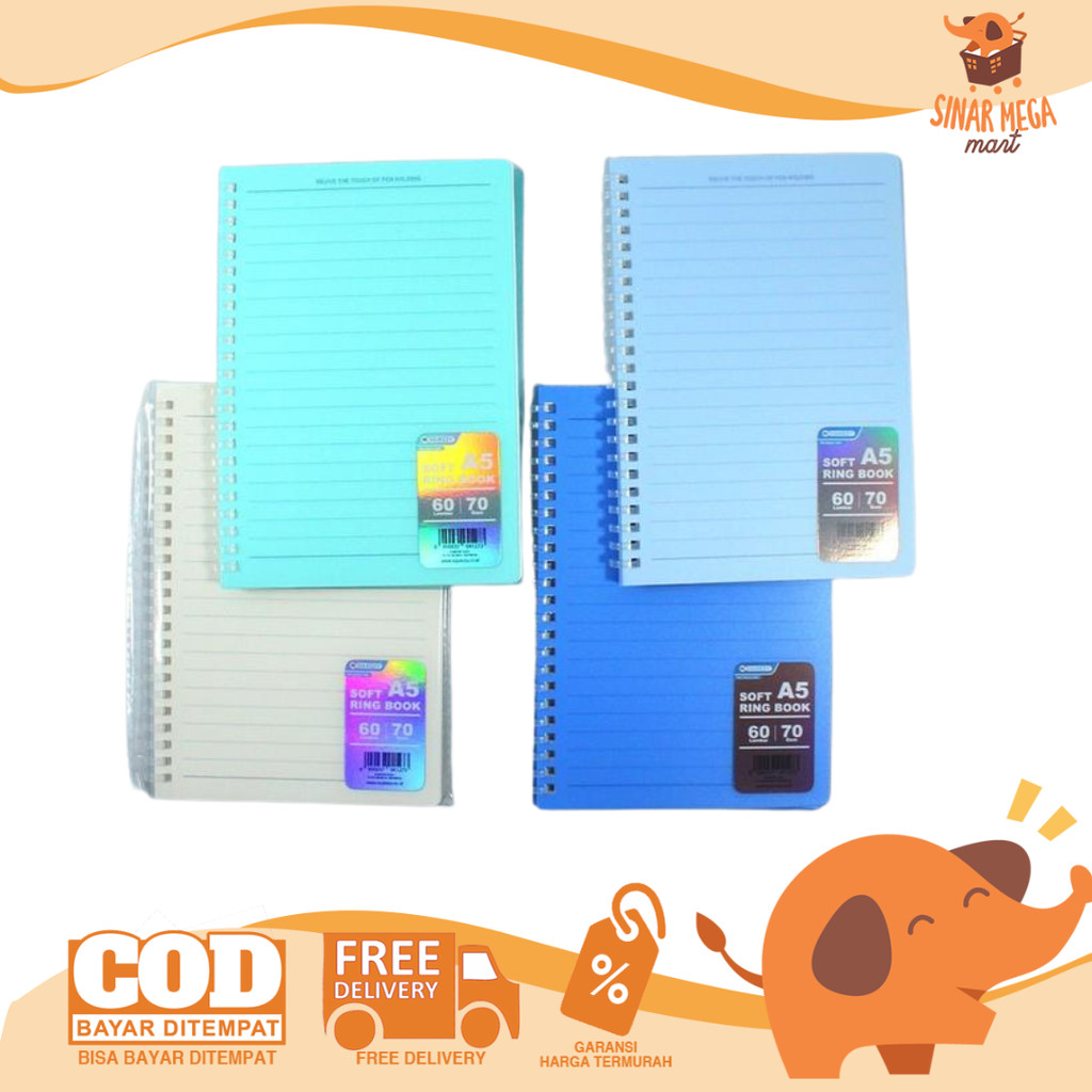

Squeezy Soft Ring Book Buku Tulis Catatan Notes A5 RB-SQA5-3261