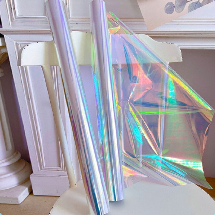 

kireipaper - Flower Wrapping Roll Hologram Plastik Opp Holographic Kertas Buket Cellophane