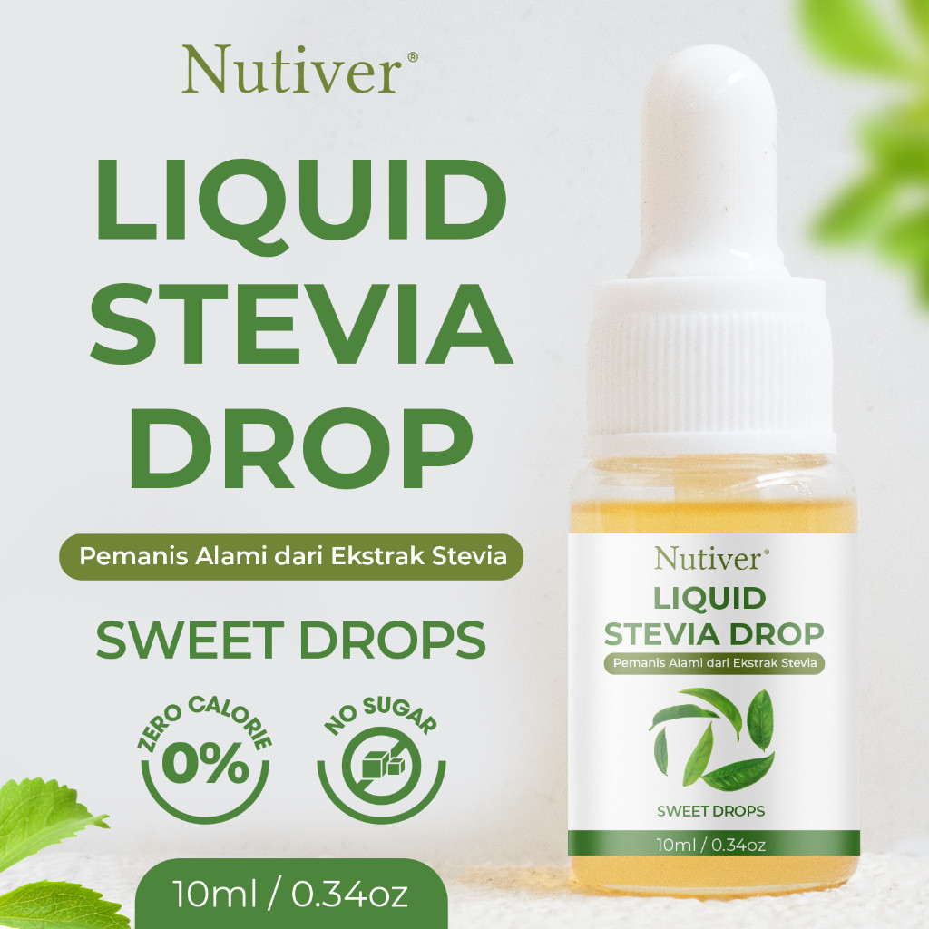 

Emama.store NUTIVER Stevia Tetes 10ml / Liquid Stevia Cair Pemanis / Gula Stevia Natural Sweetener