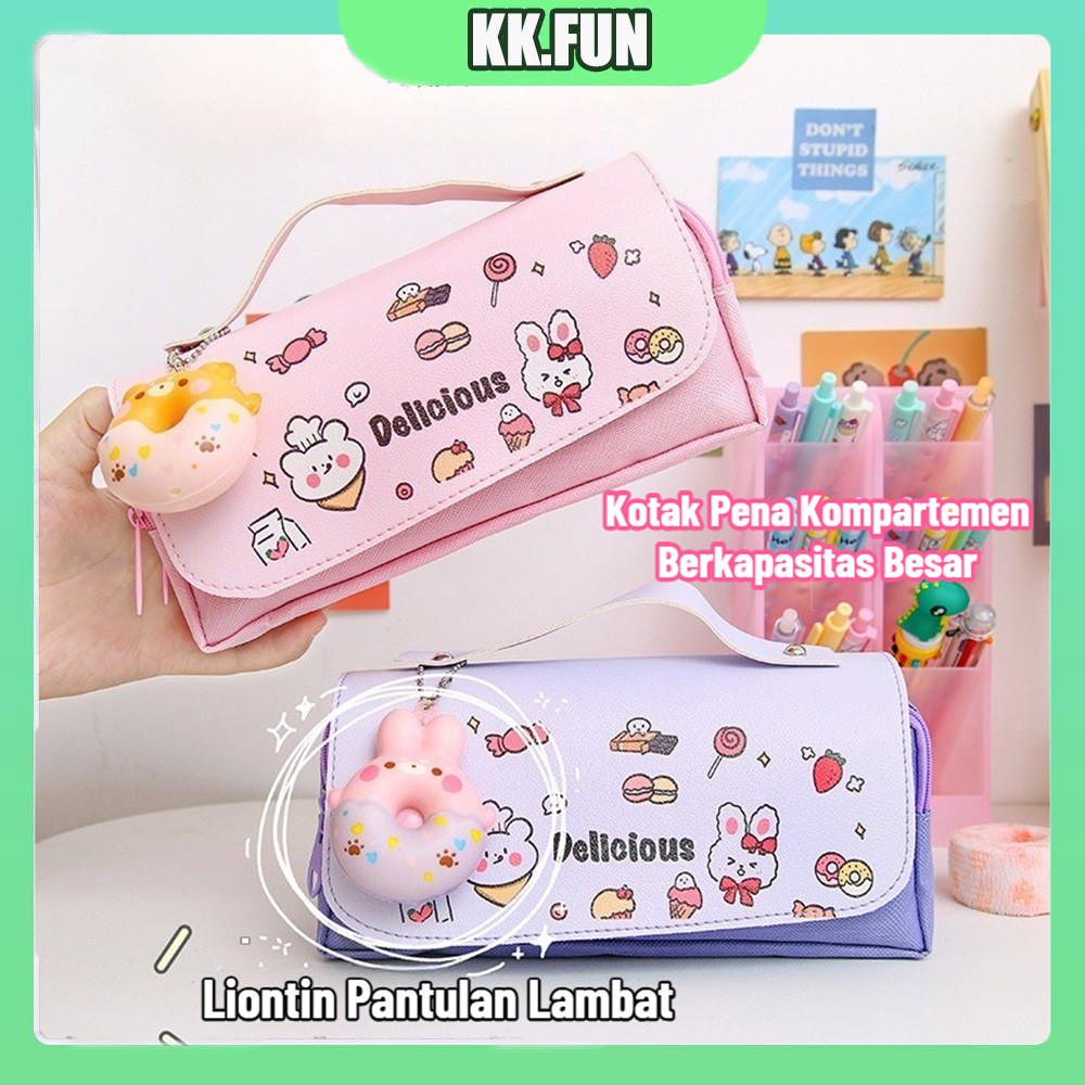 

Tas Pensil Murid Lucu/Tas Pensil Kapasitas Besar/ Dengan Aksesori Stress Relief Bahan Tahan Air/Berbagai Pilihan