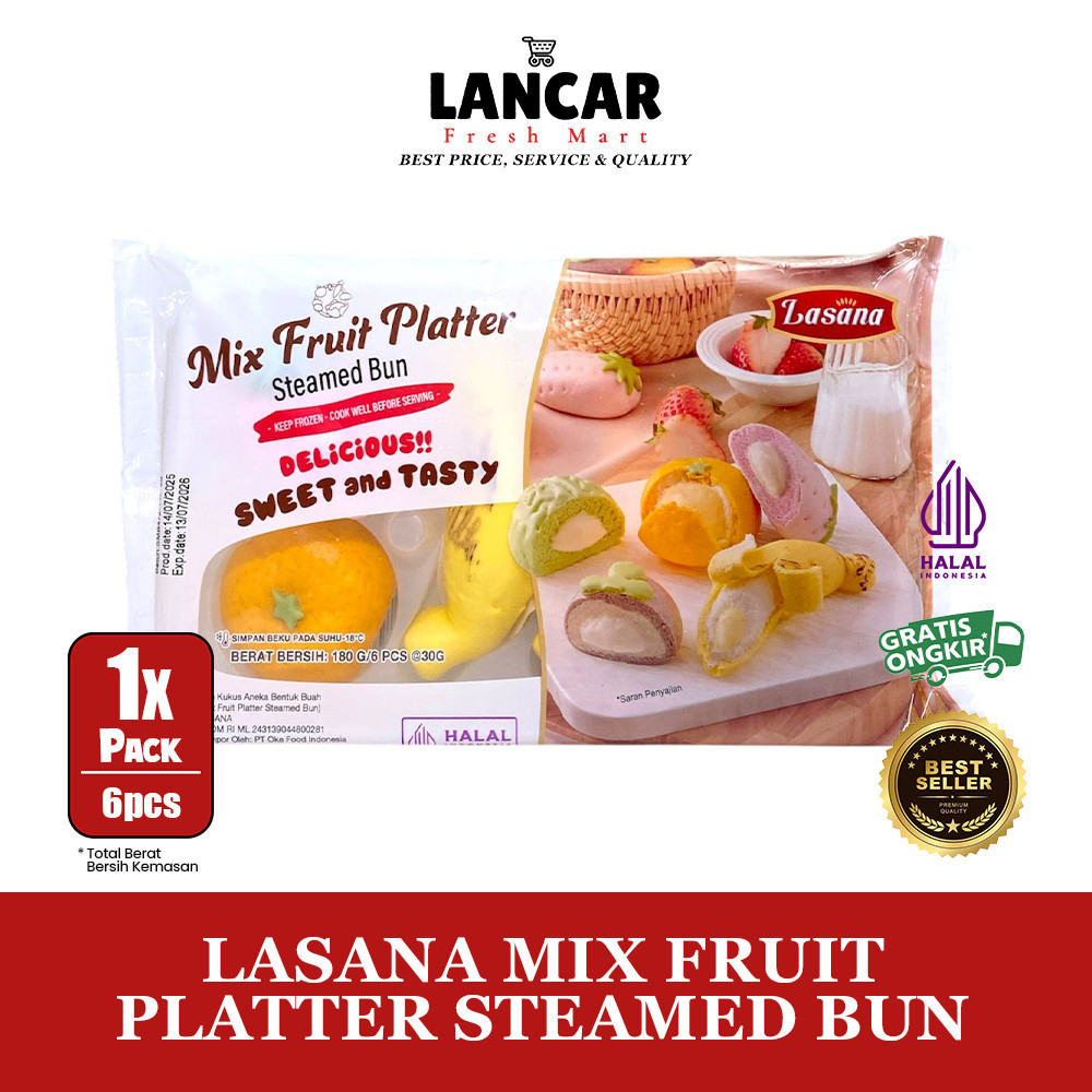 

LASANA MIX FRUIT PLATTER STEAMED BUN ISI 6PCS