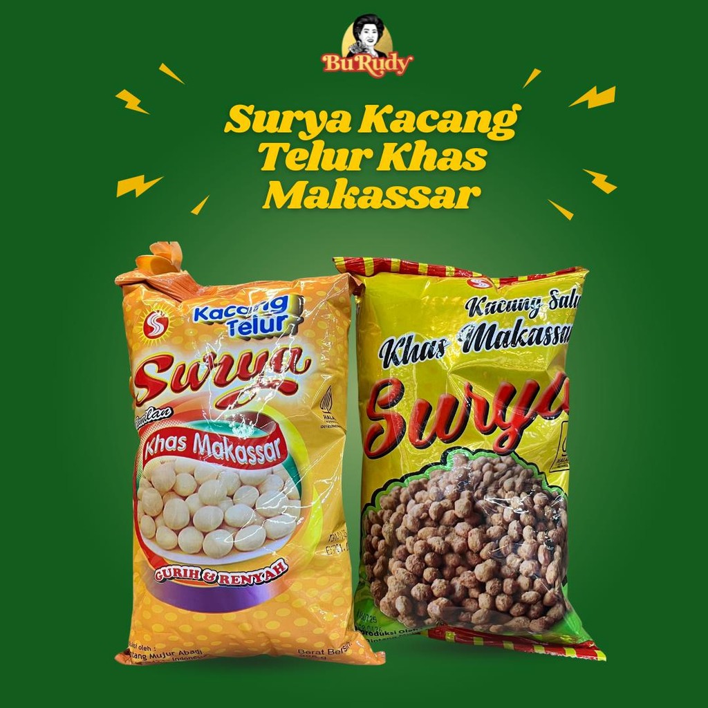 

Surya Kacang Telur & Kacang Salut Asli Makassar - Oleh-Oleh Camilan Khas Makassar 250gr
