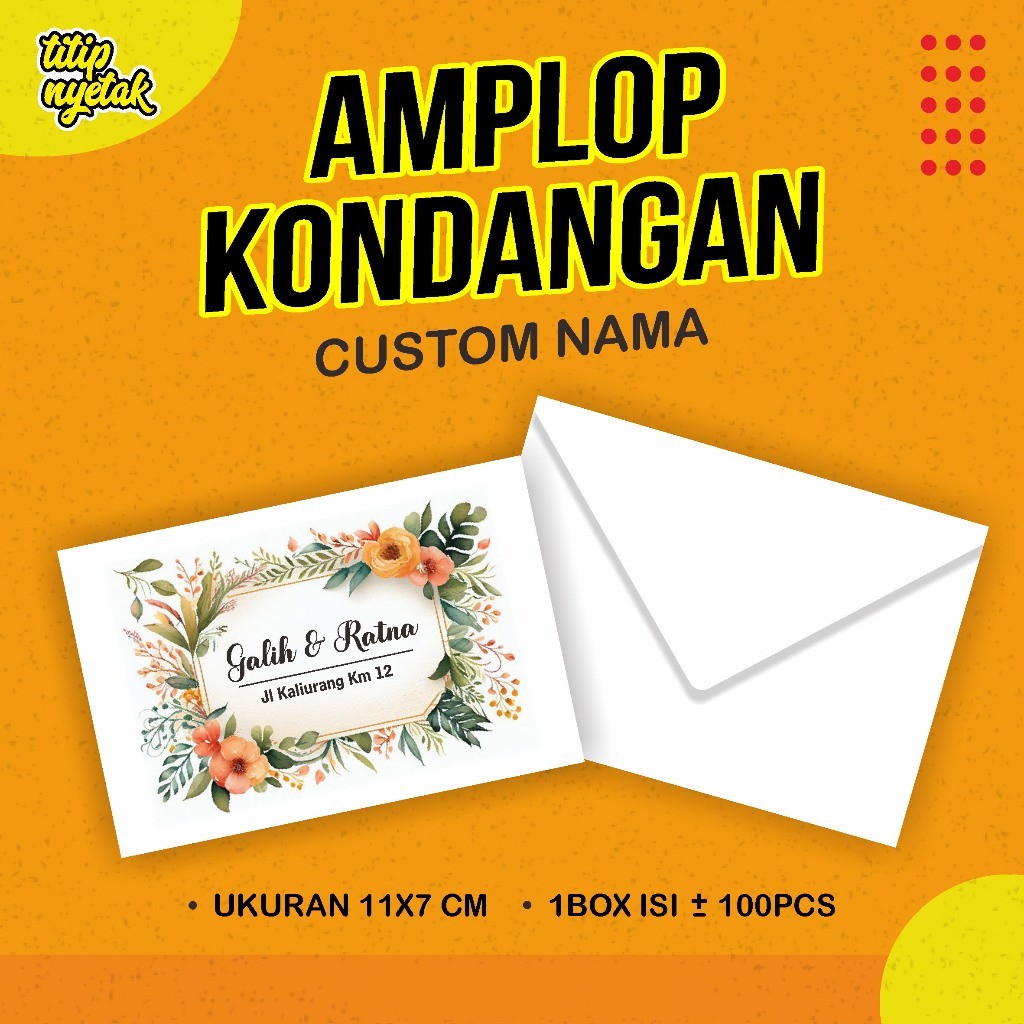 

Amplop Kondangan Custom Nama Isi 100pcs