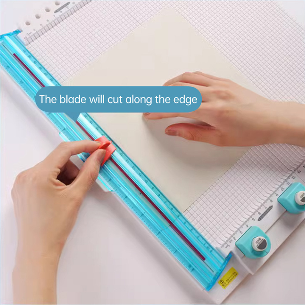 

KW-trio 13095 Paper Trimmer Scoring Board 7 in 1 Craft Paper Cutter Blades Scoring Tool with Paper Folding for Scrapbooking
