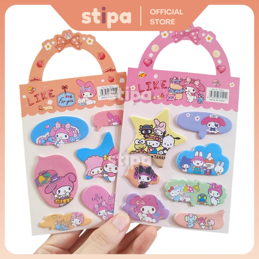 

STIPA Sticky Notes Karakter Set Pembatas Buku Kertas Memo Mini ATK Stationery Sekolah Kantor Rio NTAS