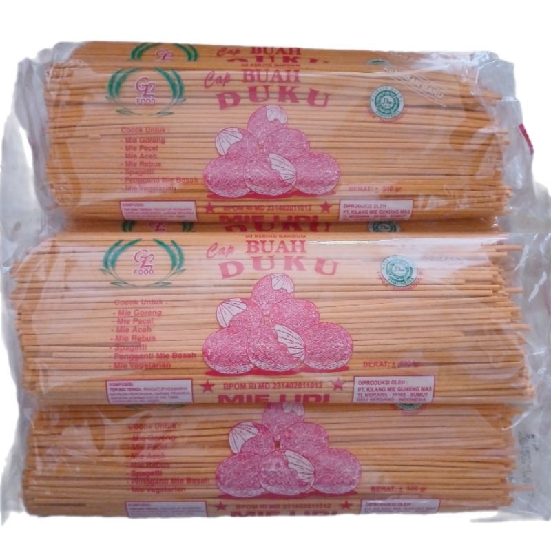 

Mie Lidi Cap Duku 500 Gram / Mi Gomak Medan / Mi Kering Gandum / Mie Kuning Pecel / Mi Aceh