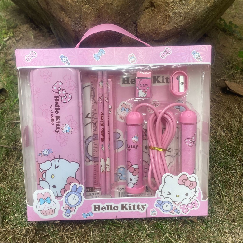 

Sanrio Hello Kitty Stationery Set Cartoon Gift Box Creative Learning Stationery pencil Eraser Children Term Begins Birthday Toys