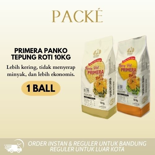 

Primera Panko Tepung Roti 10 KG / BALL / Bread Crumbs Mix / White / Orange