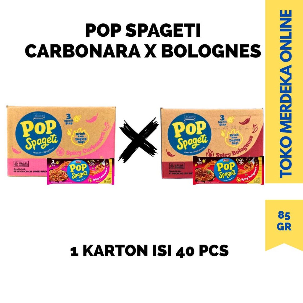 

40 PCS POP SPAGETI (1 KARTON) - POP SPAGETI ALL VARIAN CARBONARA BOLOGNESE MIX 84 GR