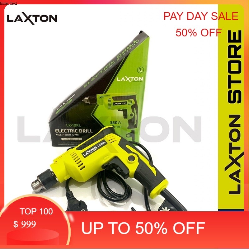 Bor Listrik Tangan LAXTON LX10RL 10mm – Mesin Bor Kayu, Tembok, Besi, Multifungsi