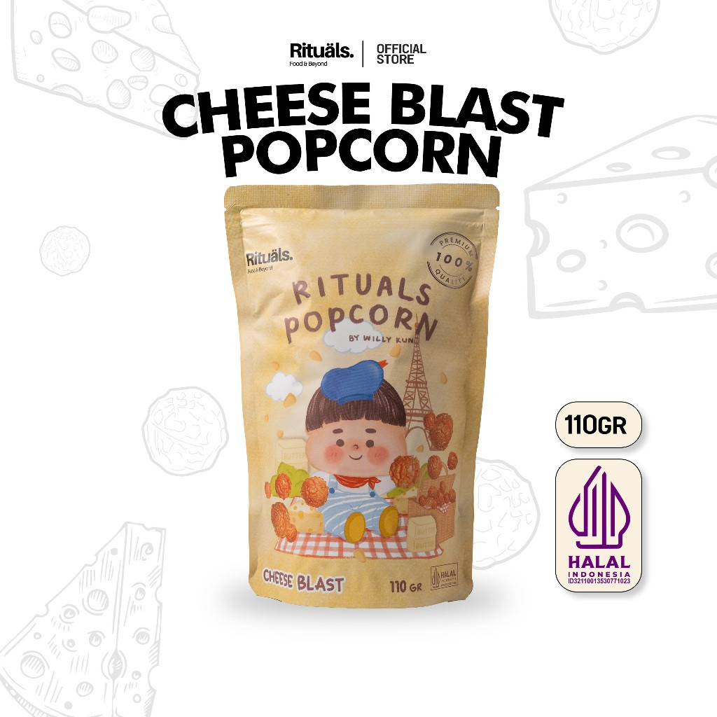 

Rituals Food Cheese Blast Popcorn 110gr Ukuran Large - Popcorn Keju Cedar Crispy by Willy Kun