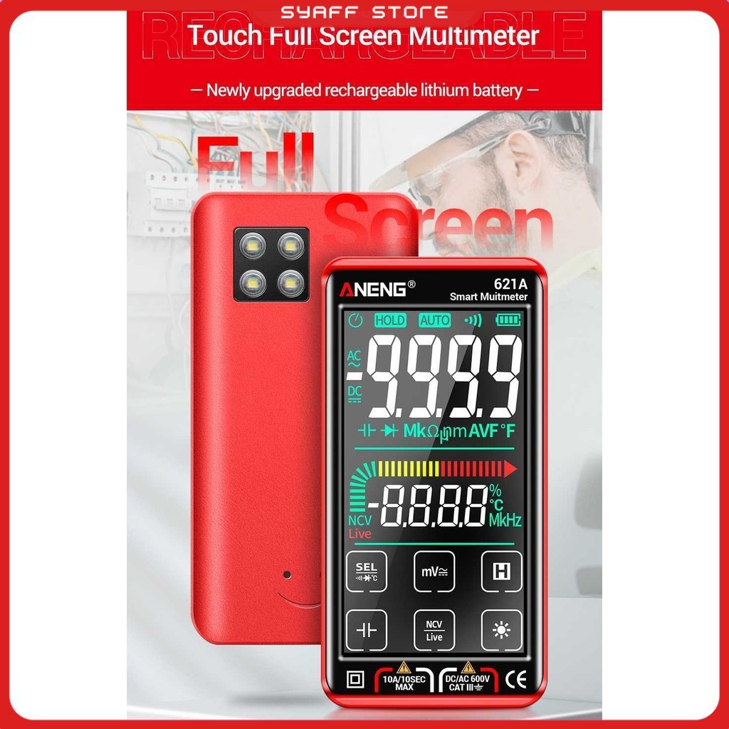 ANENG Smart Digital Multimeter Tester Transistor Touch Screen - 621A