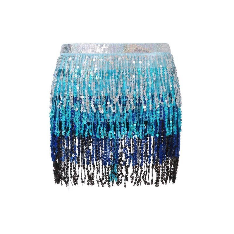 Belly Dance Hip Scarf Ikat Pinggang Belly Dance Manik Rumbai Rok Belly Dance Wanita Baju Belly