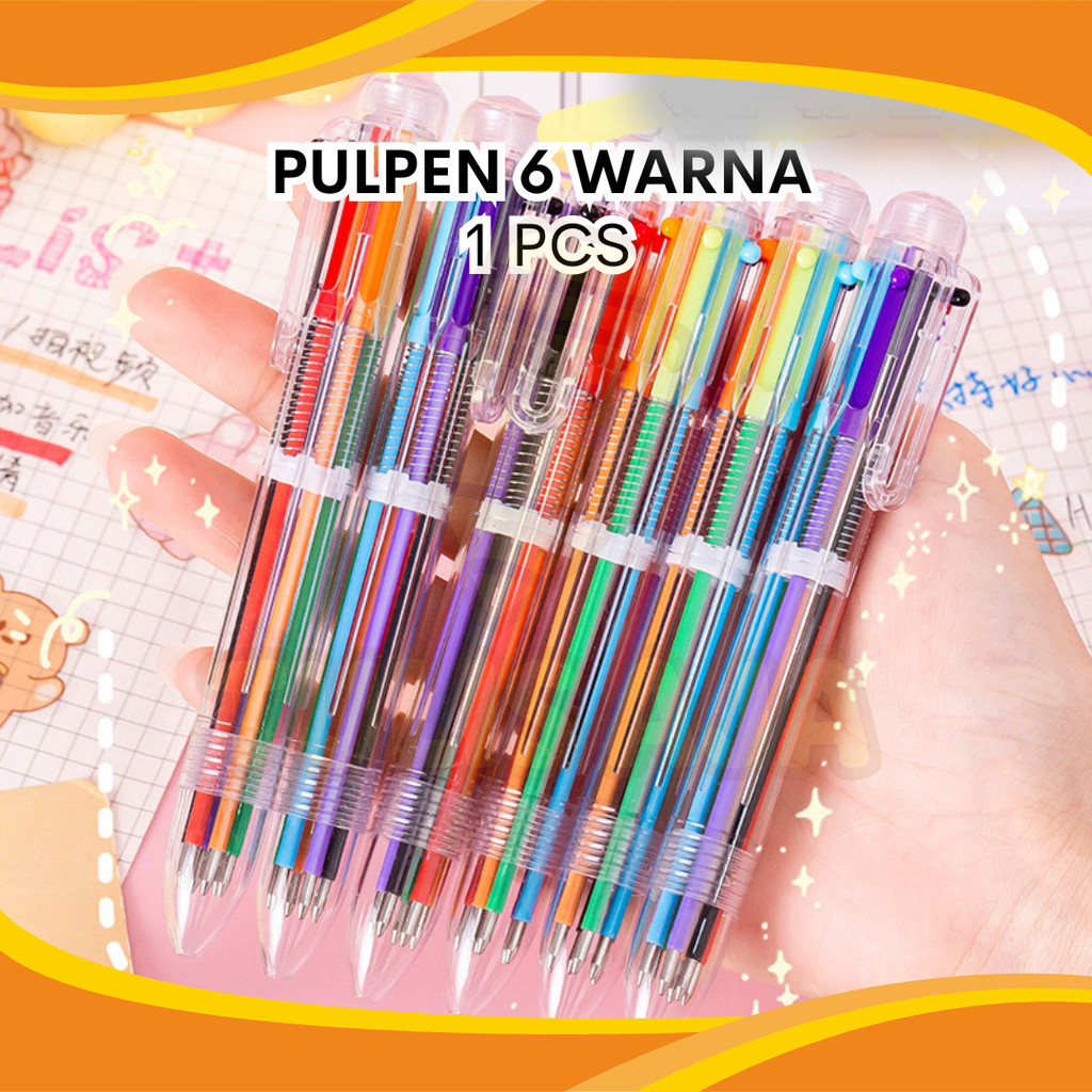

PULPEN 6 WARNA TRANSPARAN 6 IN 1 PER PCS