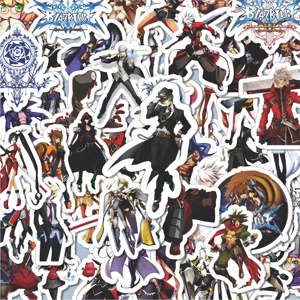 

100PCS Lucu Stiker Game Series Blaz Blue Karakter Mix 7 Stiker Aesthetic Stiker Anti Air Stikers Berperekat Waterproof sticker decal buat Motor Helm Buku Journal Koper Casing HP Laptop Botol Minum Hadiah anak