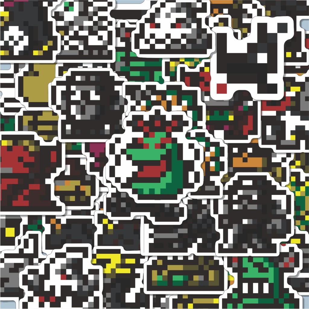 

100PCS Lucu Stiker Pixel Digimon V30 Stiker Aesthetic Stiker Anti Air Stikers Berperekat Waterproof sticker decal buat Motor Helm Buku Journal Koper Casing HP Laptop Botol Minum Hadiah anak