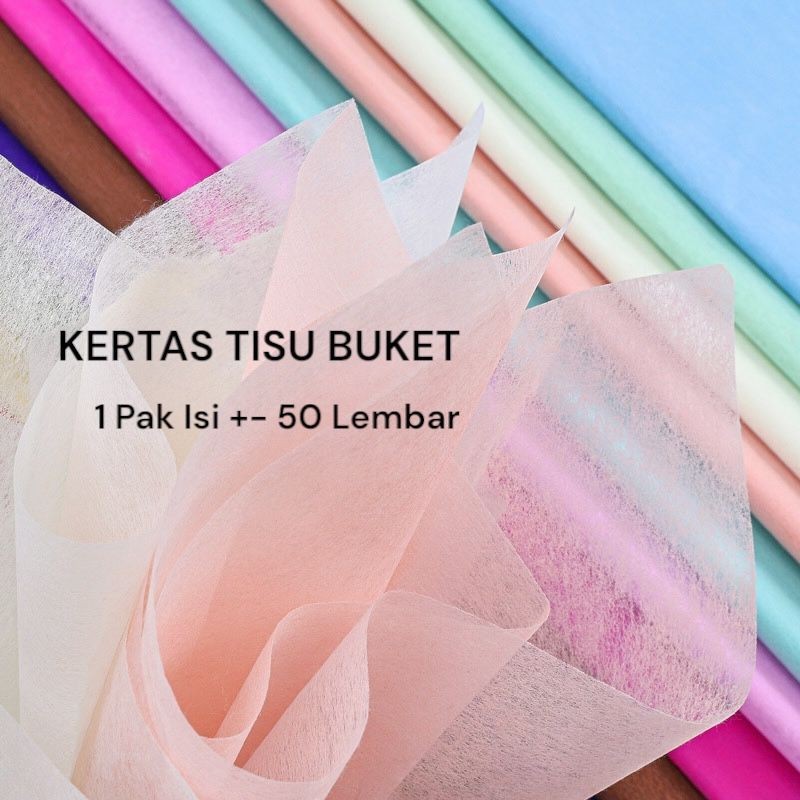 

(STR23) 1 Pack 50pcs Kertas Tisu Kado Warna Polos / Wrapping Paper Tissue Paper Flower Wrapping Paper / Tissue Paper Kertas Tisu Bunga Buket