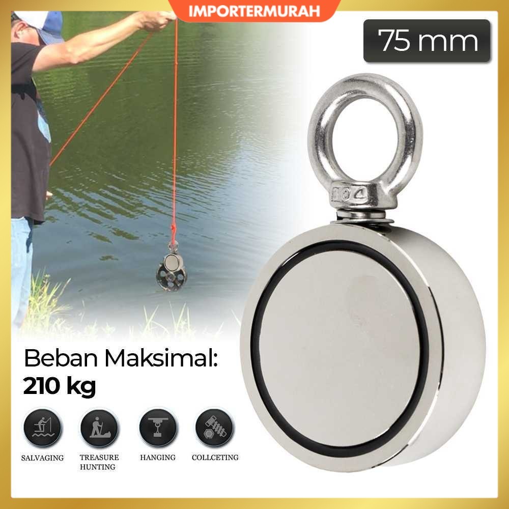Taffware Magnet Gantungan Round Hook Strong Neodymium 75mm - D75