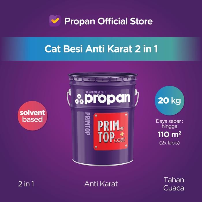 Cat Besi Anti Karat 2-in-1 Propan Primtop Putih 20Kg