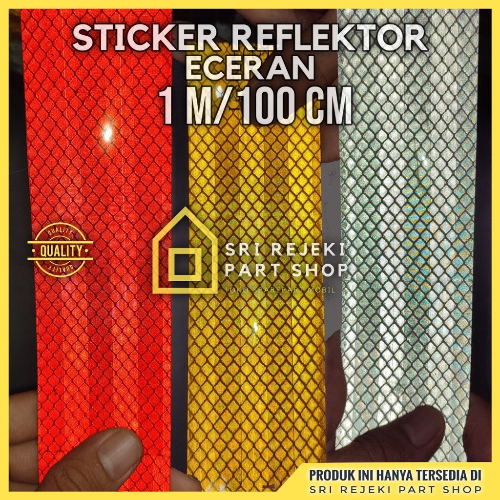 Stiker Reflektif Marka Bodi Truk Kontainer Alat Pemantul Cahaya Safety KIR Kemenhub Eceran Per 1 Met