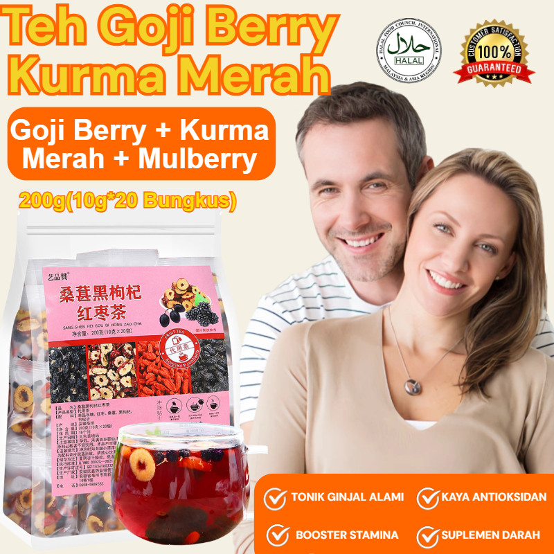 

⭐Asli Beli 1 Gratis 2⭐ 150g Black Wolfberry Mulberry Red Date Tea |Teh Goji Berry Kurma Merah | Tonik Ginjal & Stamina Pria Health Tea | Kantong Teh Kesehatan Wolfberry | Tonic Mulberry Tea
