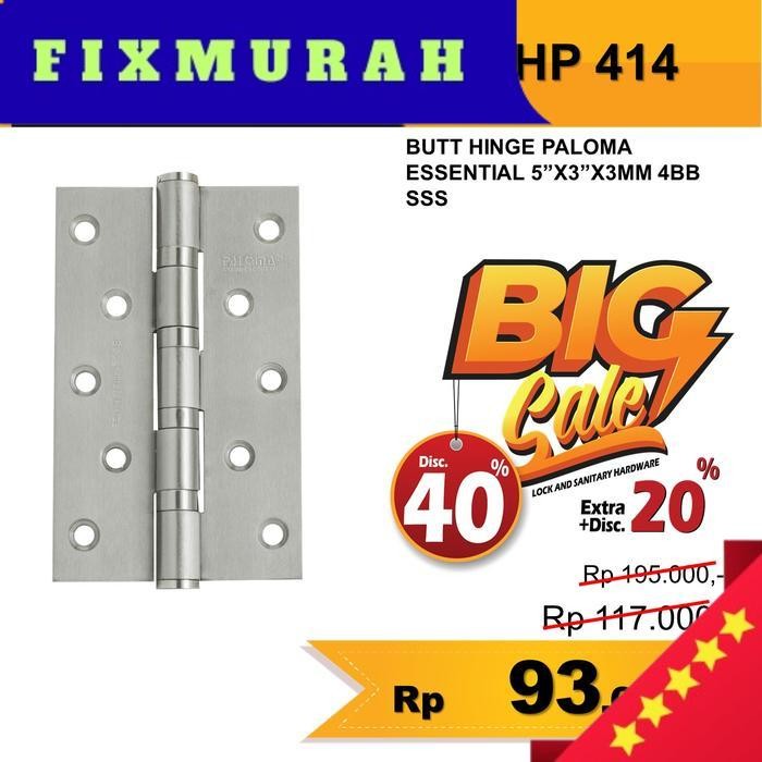Engsel Pintu 5 inch 3mm PALOMA Stainless BHP 414
