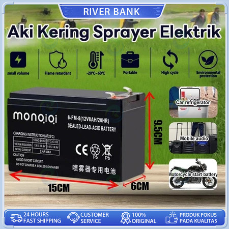 Aki Kering Sprayer Elektrik 12V 8AH baterai sel kering 12V 12AH Baterai penyemprot listrik/Aki Kerin