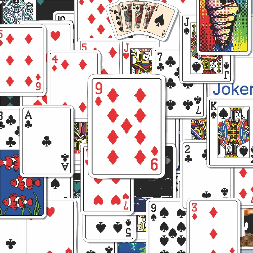 

100PCS Lucu Stiker Kartu Poker V7 Stiker Aesthetic Stiker Anti Air Stikers Berperekat Waterproof sticker decal buat Motor Helm Buku Journal Koper Casing HP Laptop Botol Minum Hadiah anak