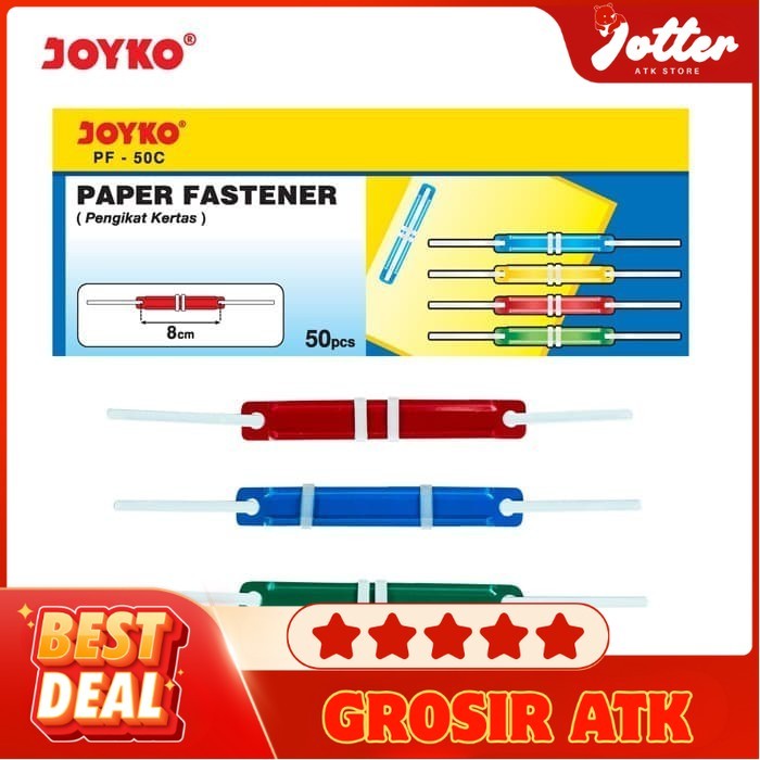 

PAPER FASTENER PF 50 JOYKO WARNA (100) - AM | Jotter Grosir ATK