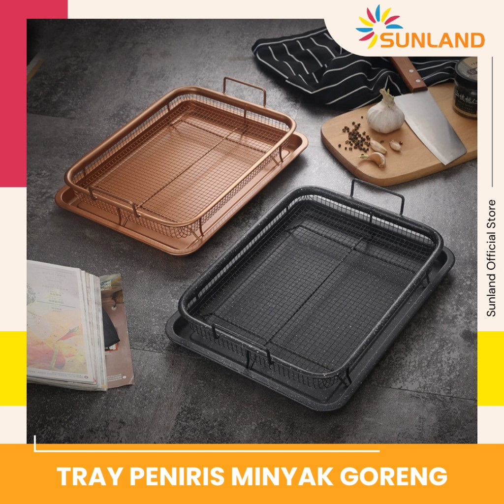 

SUNLAND x FUNNYCOOK Tray Nampan Tempat Peniris Tirisan Saringan Minyak Gorengan Cooper Crisper