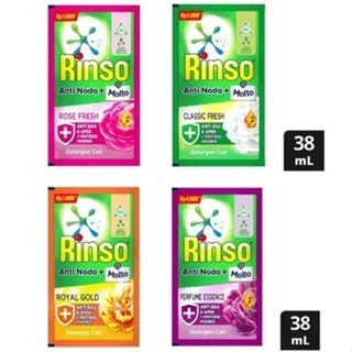 RINSO CAIR + MOLTO ANTI NODA SACHET 38ML RINSO LIQUID CAIR KEMASAN SACHET 1000AN MINORD
