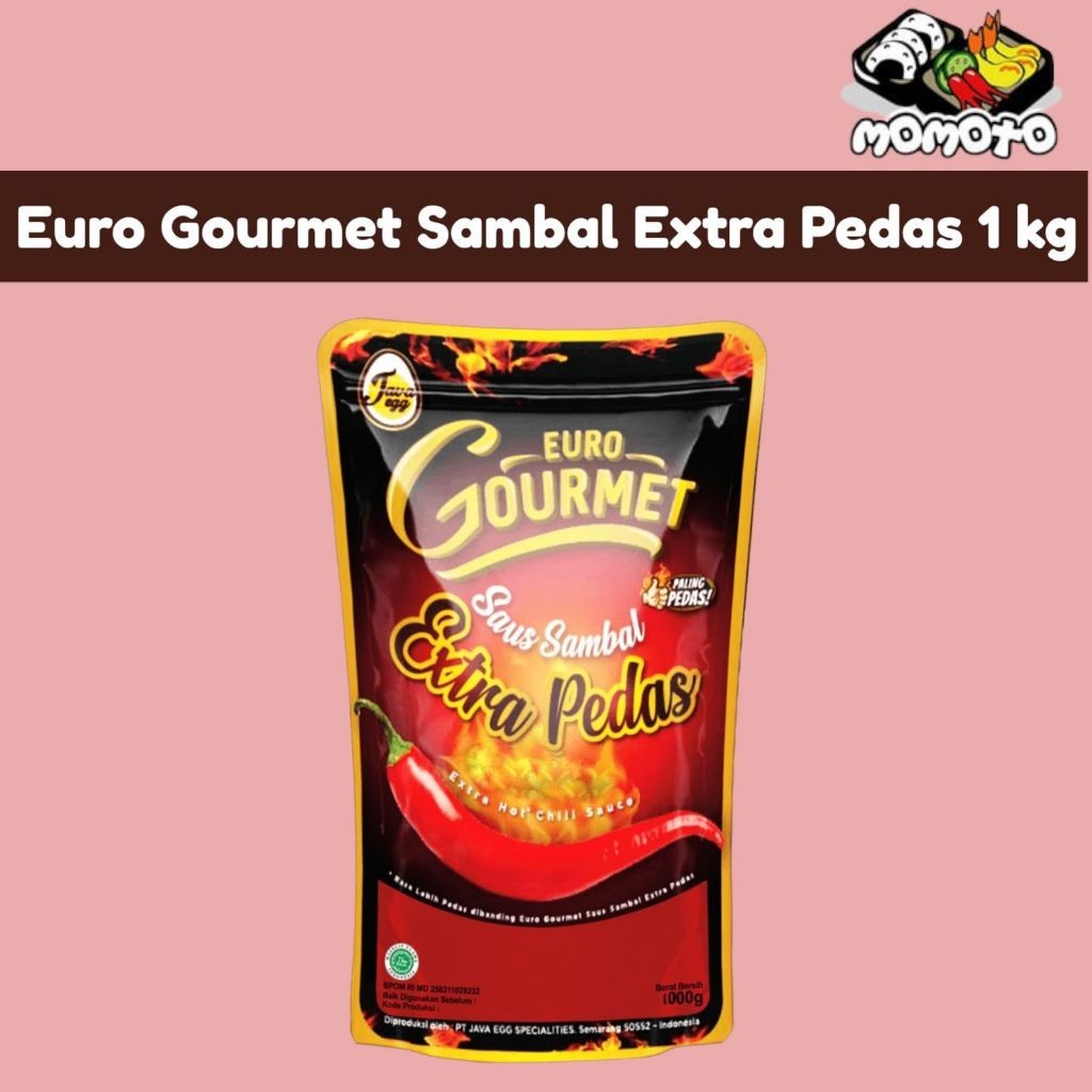 

Euro Gourmet Saus Sambal Extra Pedas 1 kg Eceran Halal Saus Sadis Ayam Celup Kocak