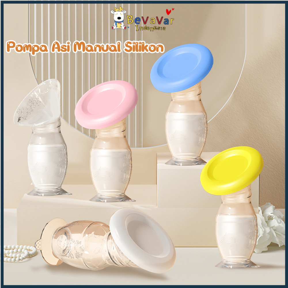 BEVAVAR Pompa Asi Dengan Tutup Breast Pump Manual Alat Pumping Asi