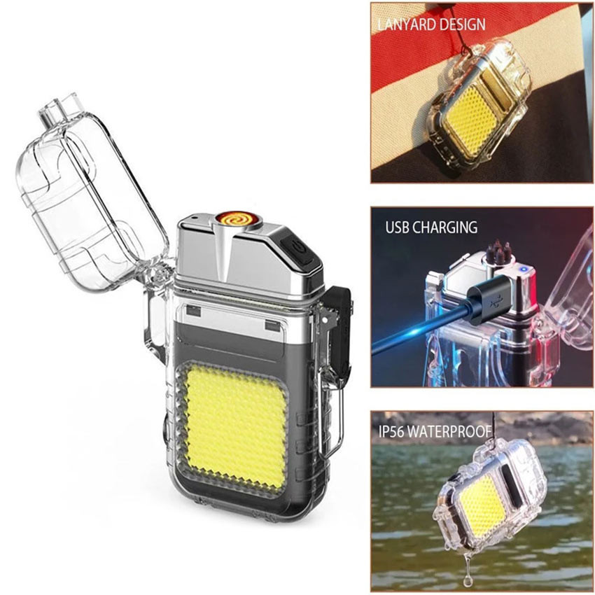 WAGOMU - Lampu Mini COB Keychain Light Bahan Besi - Lampu Emergency Mini Cas